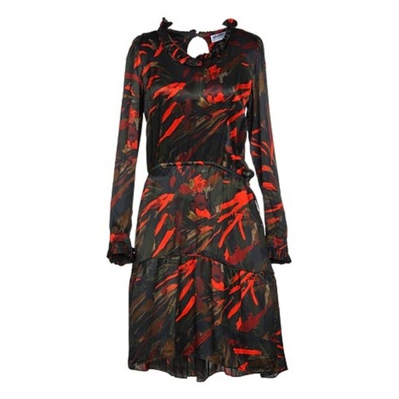 BALENCIAGA PARIS Midi Dress‎ Dark Green Multicolor Size 38 US 6 - Picture 2 of 10